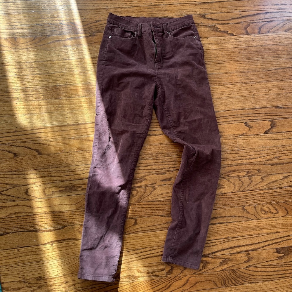 Purple high ride corduroy pants
